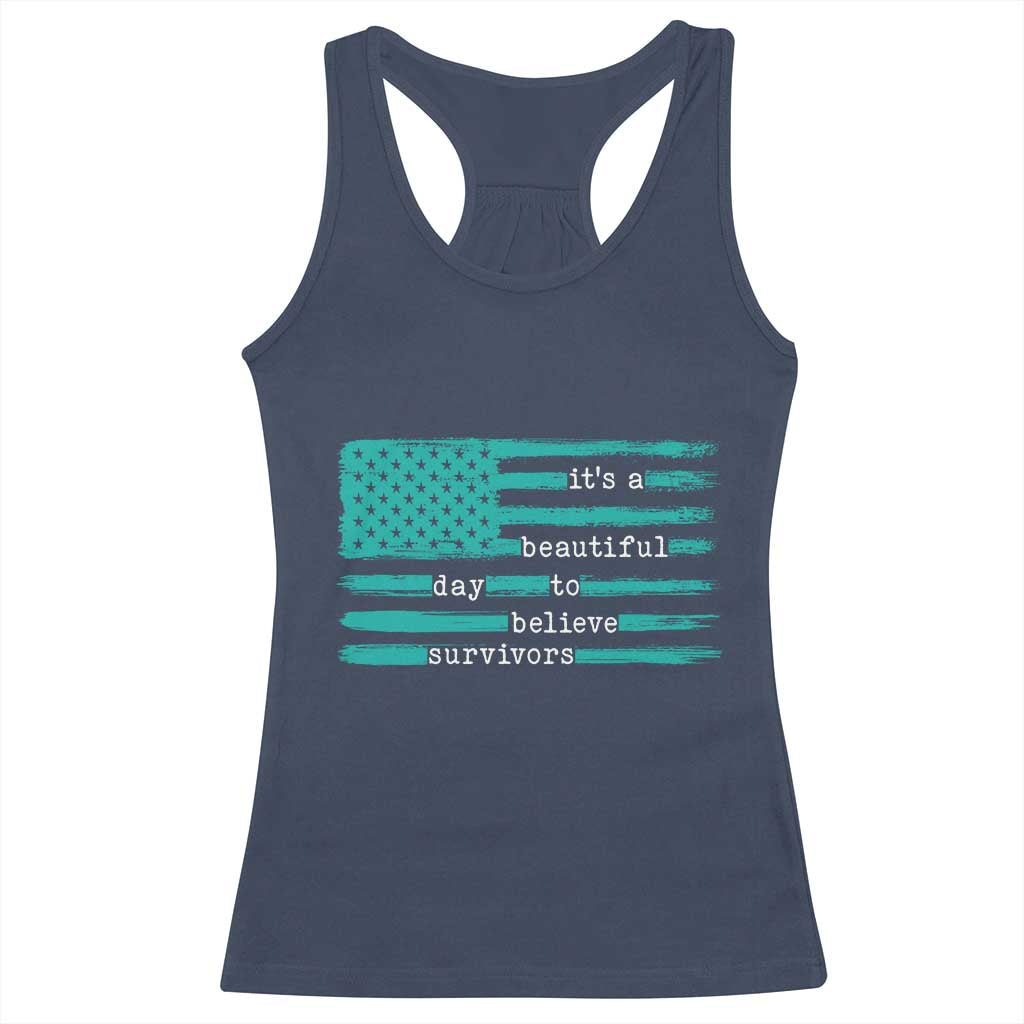 Sexual Assault Awareness Racerback Tank Top It's a Beautiful Day To Believe Survivors