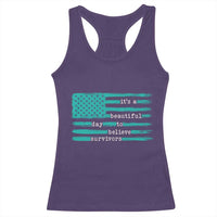 Sexual Assault Awareness Racerback Tank Top It's a Beautiful Day To Believe Survivors