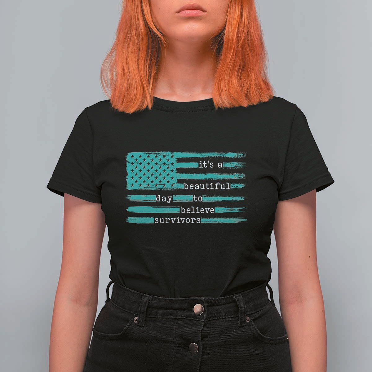 Sexual Assault Awareness T Shirt For Women It's a Beautiful Day To Believe Survivors