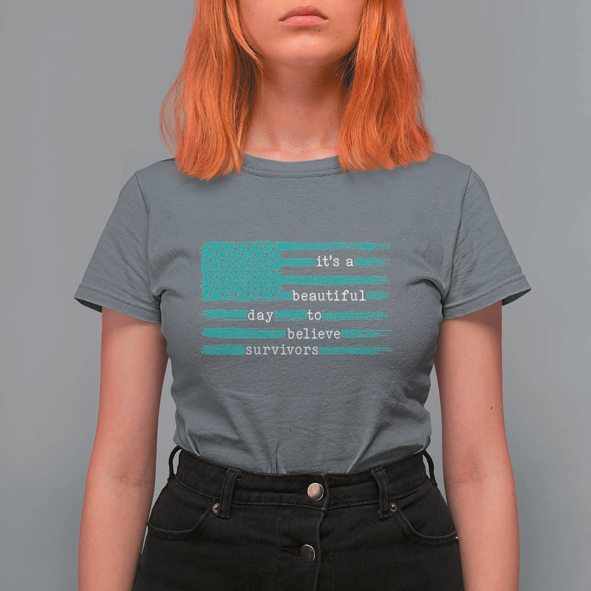 Sexual Assault Awareness T Shirt For Women It's a Beautiful Day To Believe Survivors
