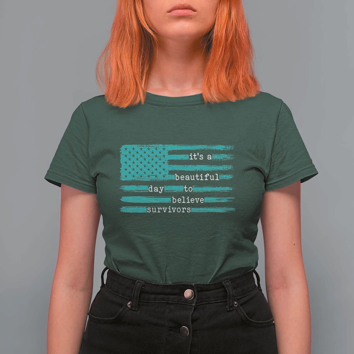 Sexual Assault Awareness T Shirt For Women It's a Beautiful Day To Believe Survivors