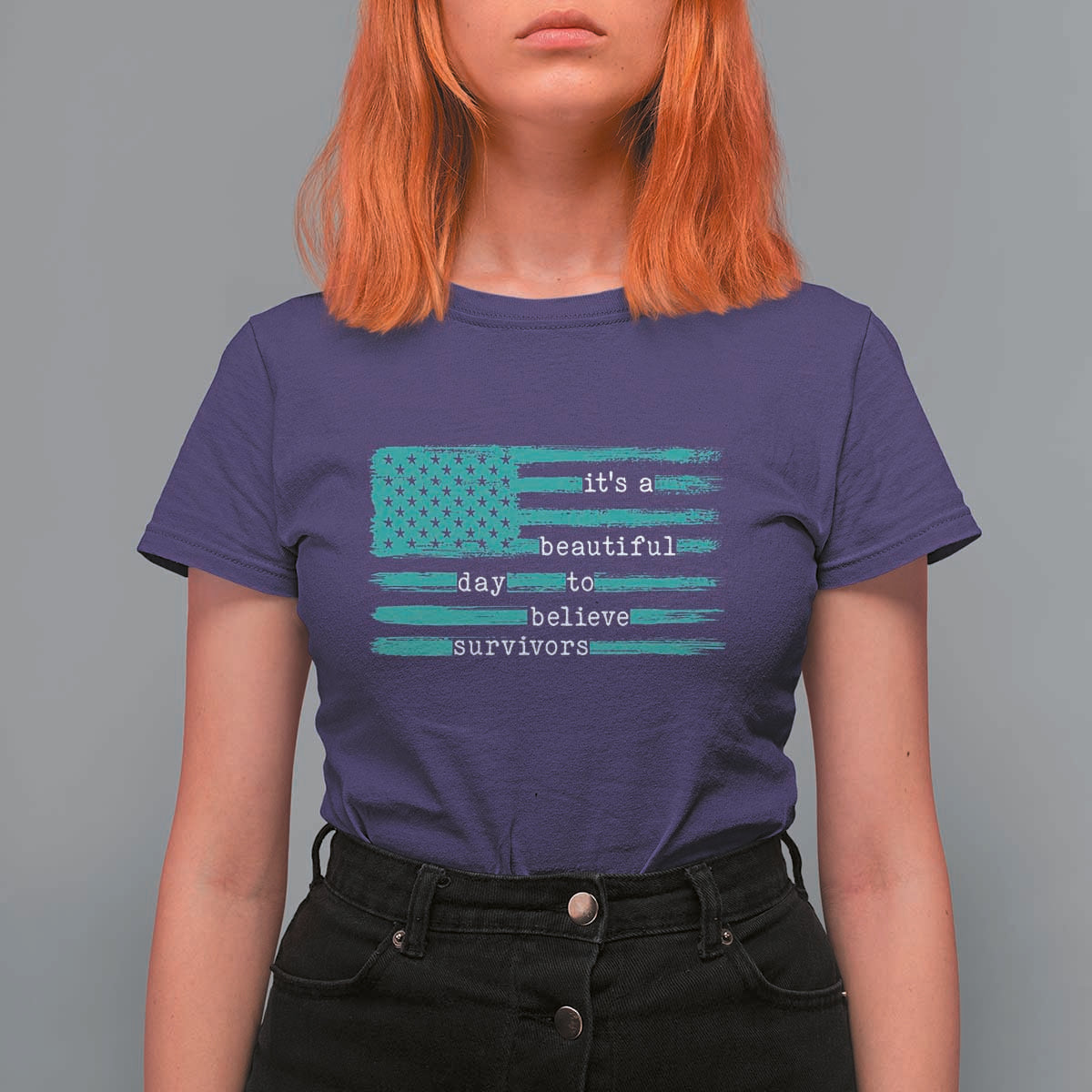 Sexual Assault Awareness T Shirt For Women It's a Beautiful Day To Believe Survivors