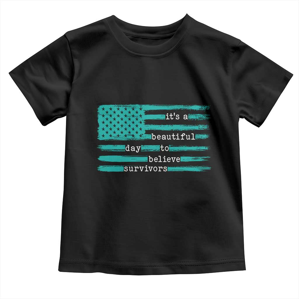 Sexual Assault Awareness Toddler T Shirt It's a Beautiful Day To Believe Survivors