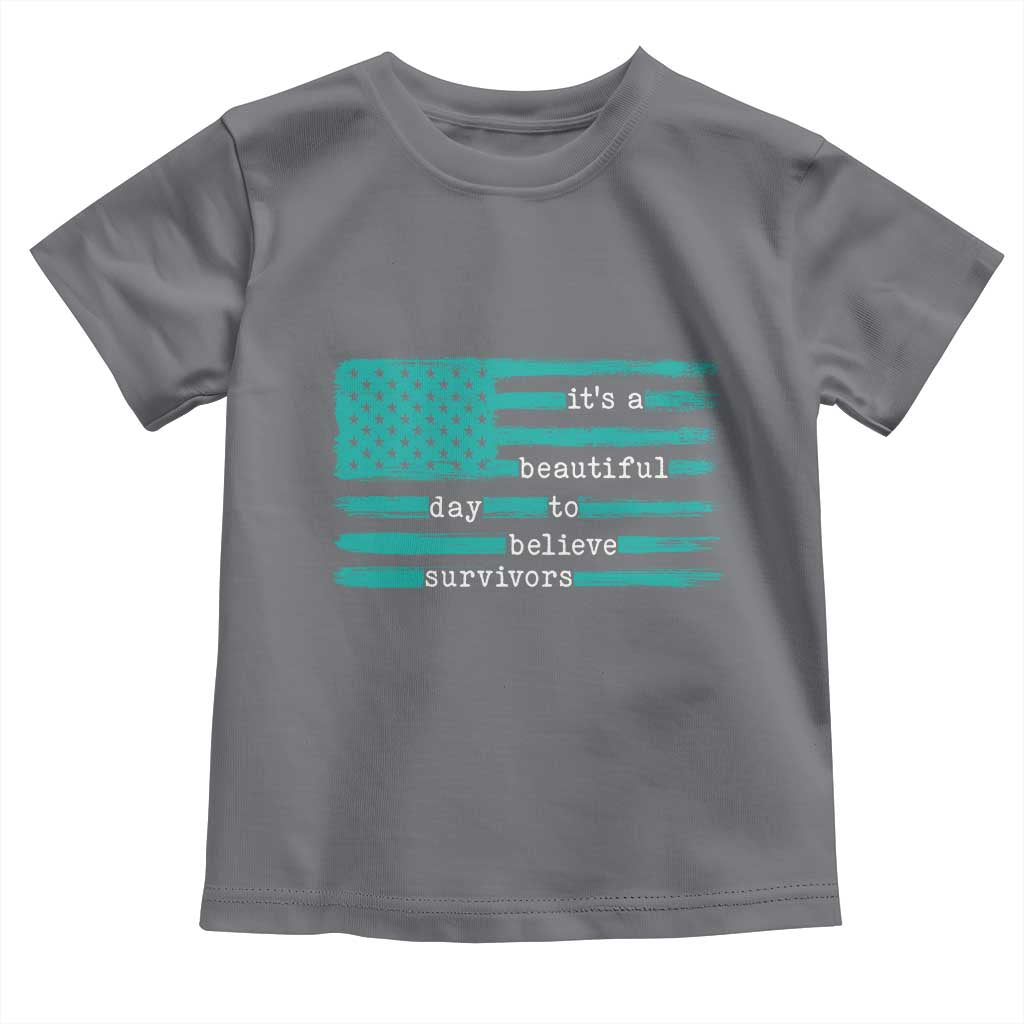Sexual Assault Awareness Toddler T Shirt It's a Beautiful Day To Believe Survivors