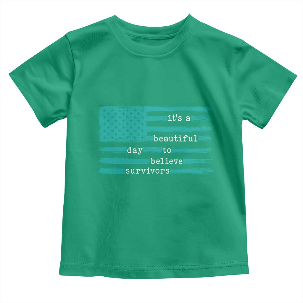 Sexual Assault Awareness Toddler T Shirt It's a Beautiful Day To Believe Survivors