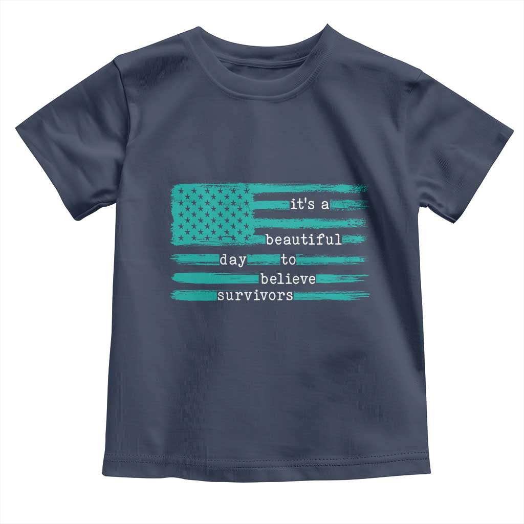 Sexual Assault Awareness Toddler T Shirt It's a Beautiful Day To Believe Survivors