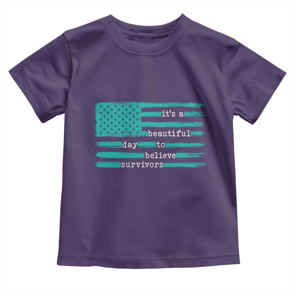Sexual Assault Awareness Toddler T Shirt It's a Beautiful Day To Believe Survivors