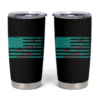 Sexual Assault Awareness Tumbler Cup It's a Beautiful Day To Believe Survivors