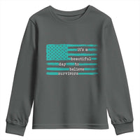 Sexual Assault Awareness Youth Sweatshirt It's a Beautiful Day To Believe Survivors