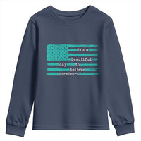 Sexual Assault Awareness Youth Sweatshirt It's a Beautiful Day To Believe Survivors