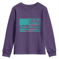 Sexual Assault Awareness Youth Sweatshirt It's a Beautiful Day To Believe Survivors