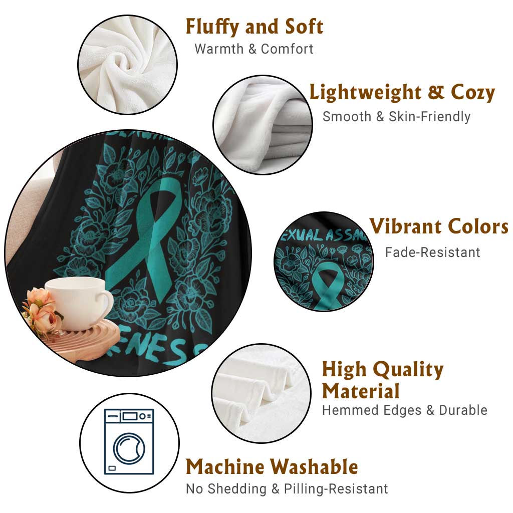 Sexual Assault Awareness Month Throw Blanket