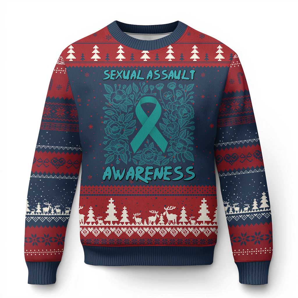 Sexual Assault Awareness Month Ugly Christmas Sweater