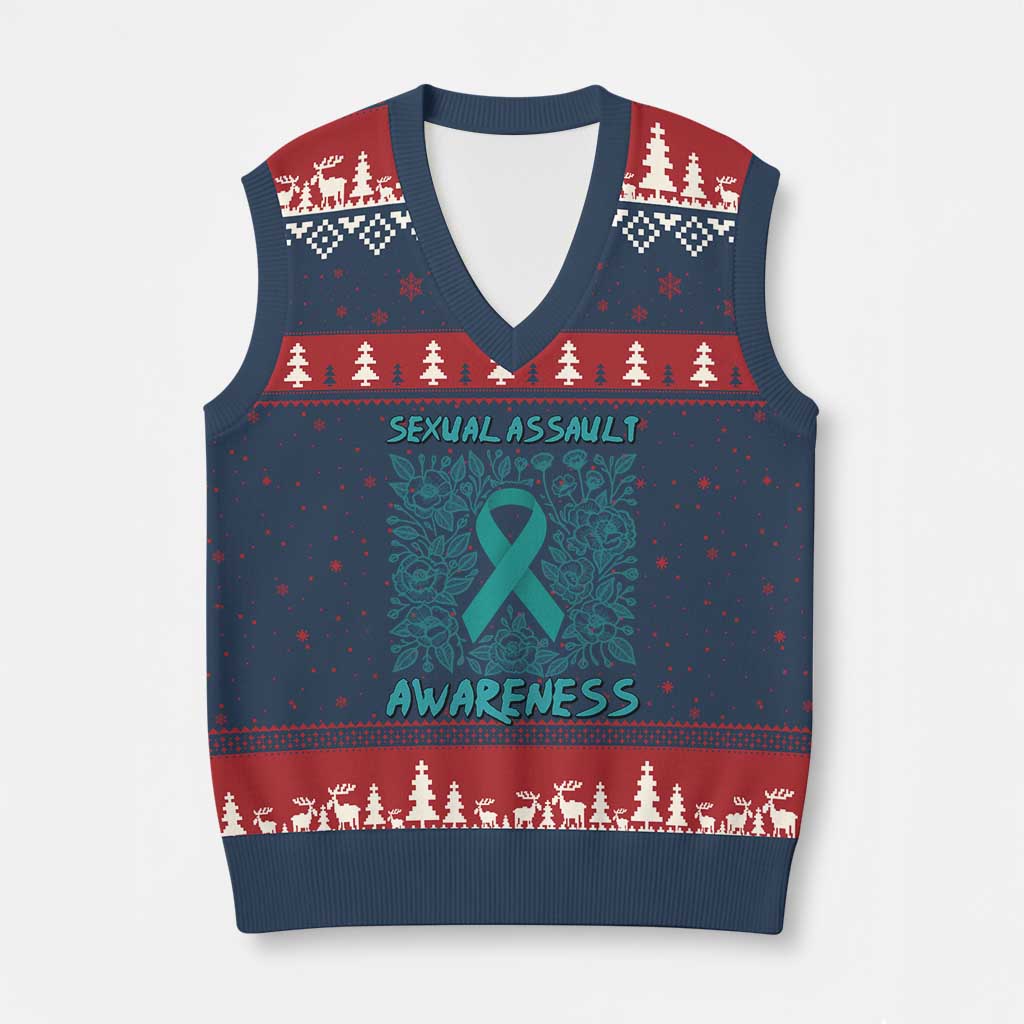 Sexual Assault Awareness Month V-Neck Knit Sweater Vest