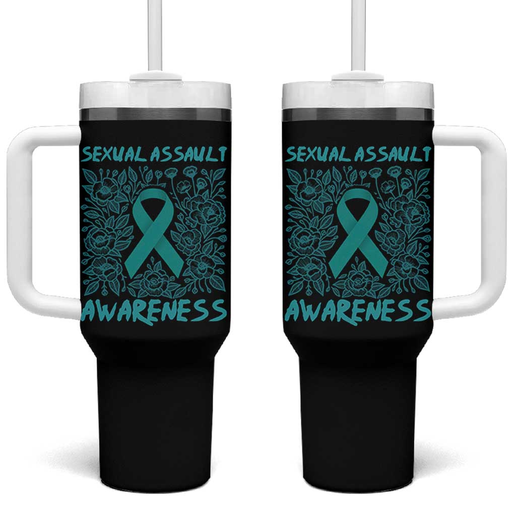 Sexual Assault Awareness Month Tumbler With Handle