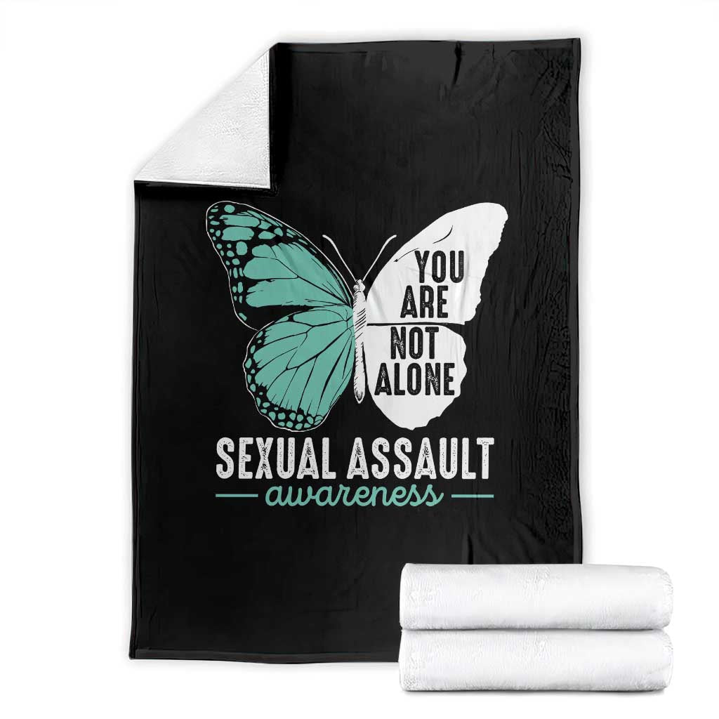 April Sexual Assault Awareness Throw Blanket Teal Ribbon Flower