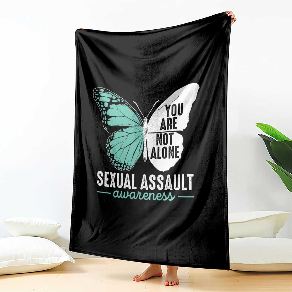 April Sexual Assault Awareness Throw Blanket Teal Ribbon Flower