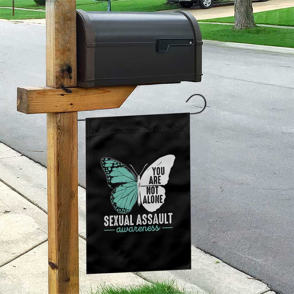 April Sexual Assault Awareness Garden Flag Teal Ribbon Flower