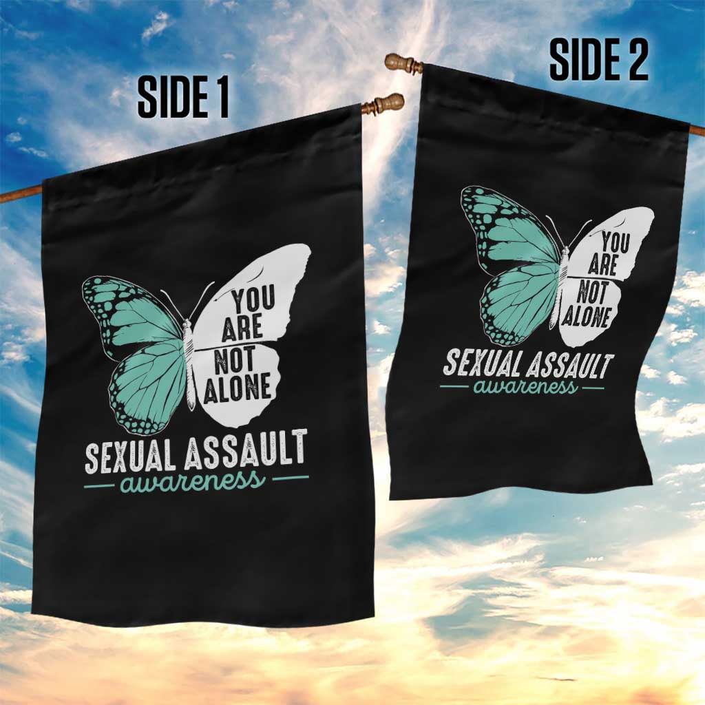 April Sexual Assault Awareness Garden Flag Teal Ribbon Flower