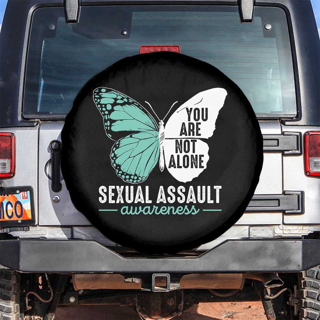 April Sexual Assault Awareness Spare Tire Cover Teal Ribbon Flower