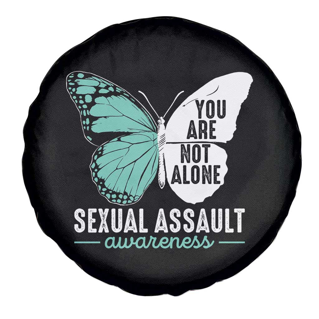 April Sexual Assault Awareness Spare Tire Cover Teal Ribbon Flower