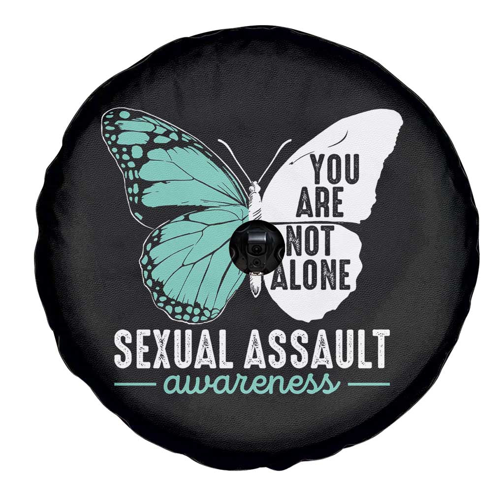 April Sexual Assault Awareness Spare Tire Cover Teal Ribbon Flower