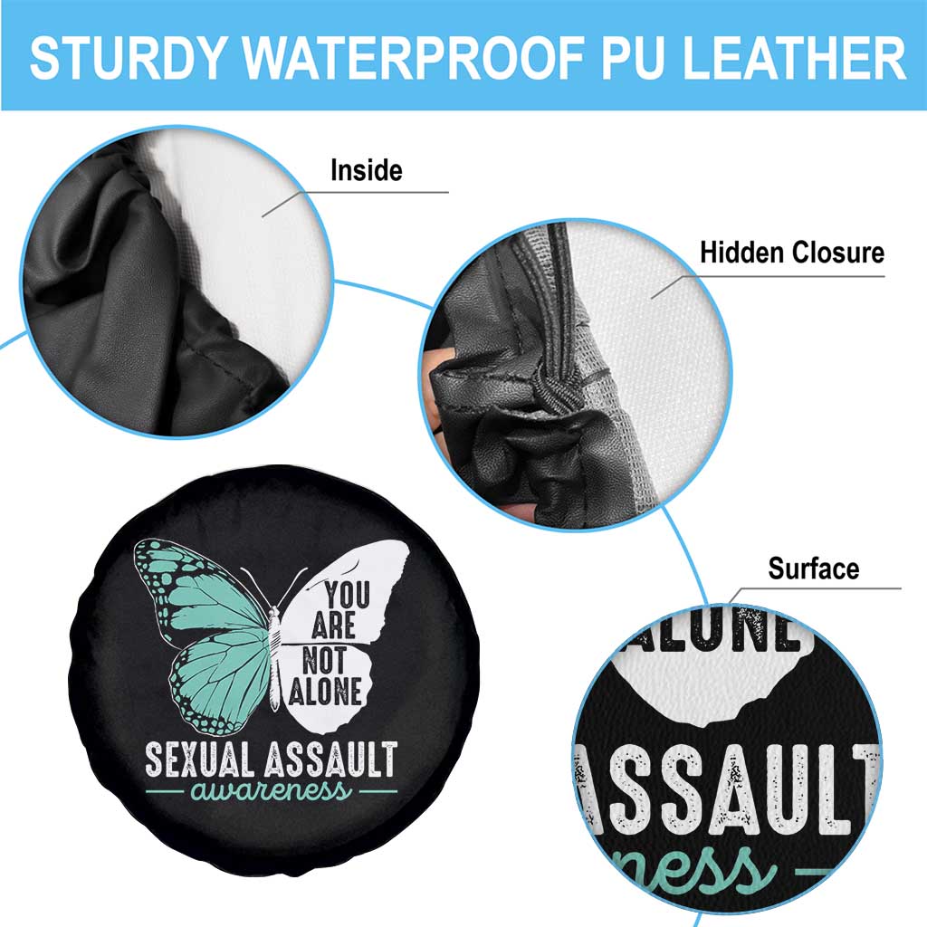 April Sexual Assault Awareness Spare Tire Cover Teal Ribbon Flower