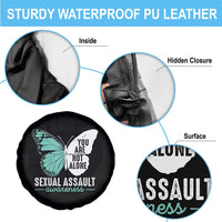 April Sexual Assault Awareness Spare Tire Cover Teal Ribbon Flower
