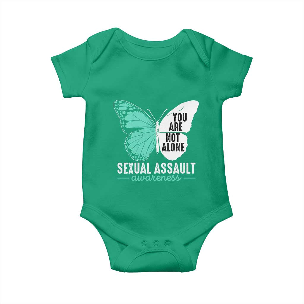 April Sexual Assault Awareness Baby Onesie Teal Ribbon Flower