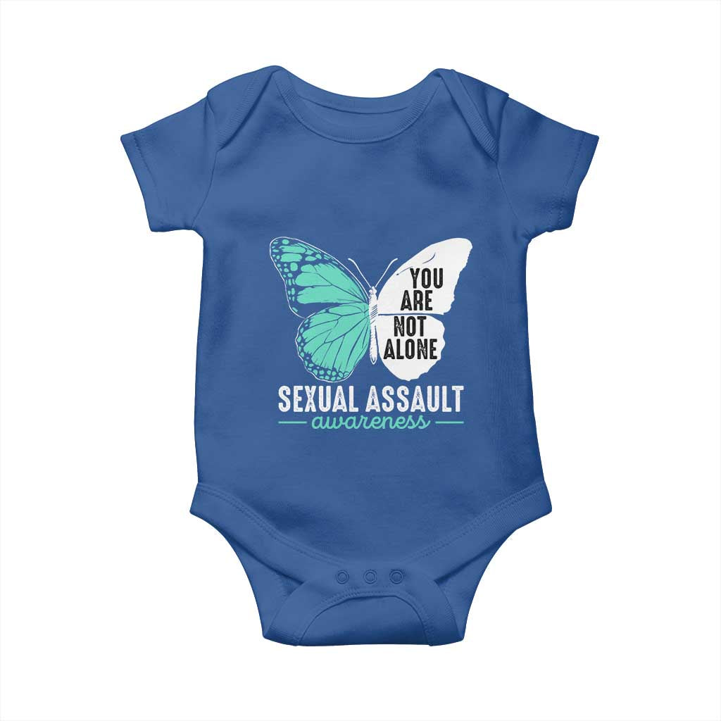 April Sexual Assault Awareness Baby Onesie Teal Ribbon Flower