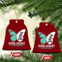 April Sexual Assault Awareness Ceramic Ornament Teal Ribbon Flower