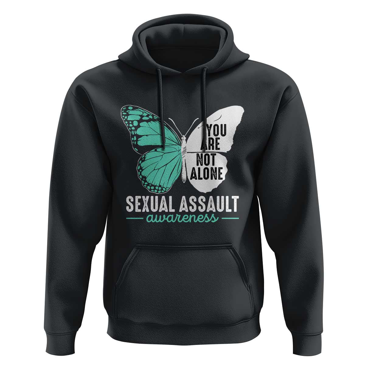 April Sexual Assault Awareness Hoodie Teal Ribbon Flower