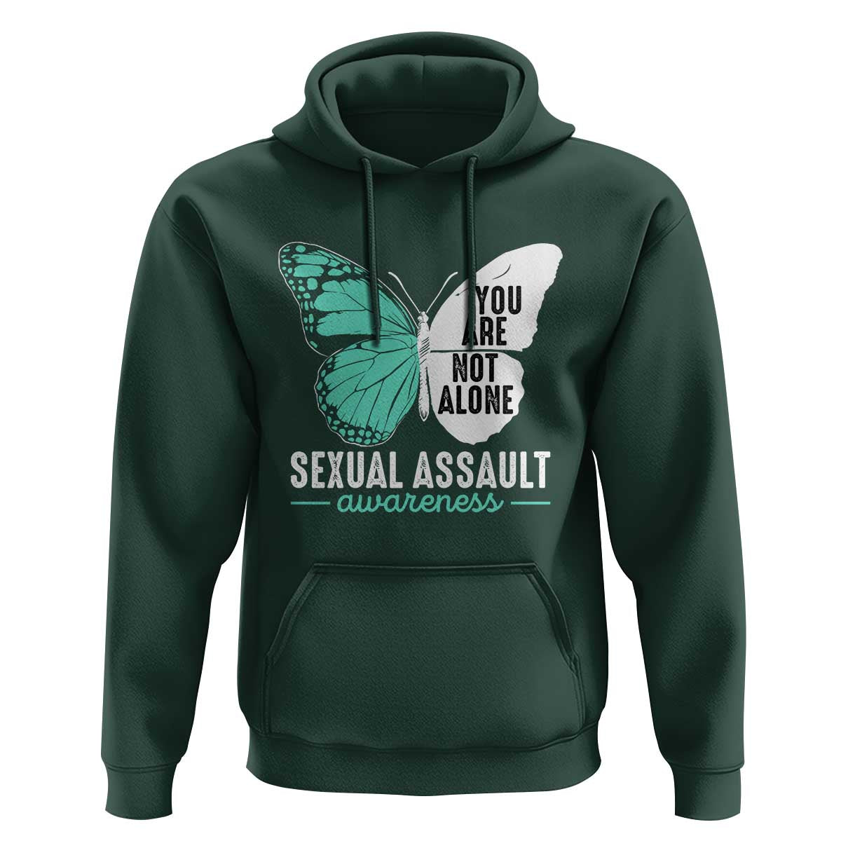 April Sexual Assault Awareness Hoodie Teal Ribbon Flower