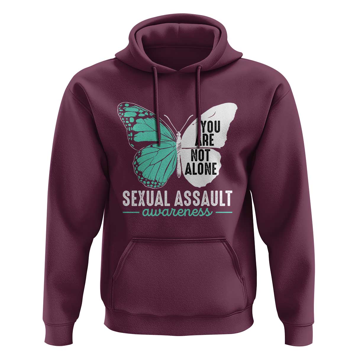 April Sexual Assault Awareness Hoodie Teal Ribbon Flower
