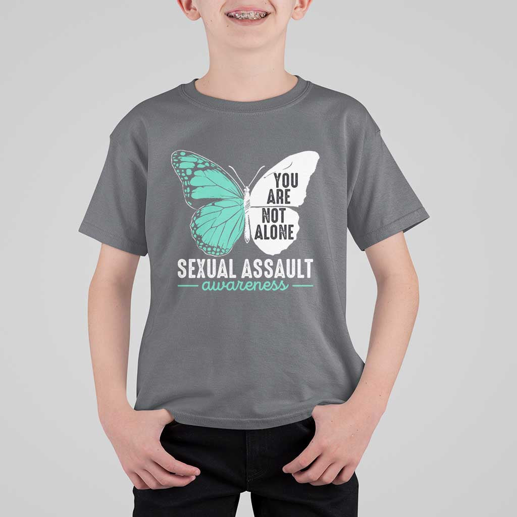 April Sexual Assault Awareness T Shirt For Kid Teal Ribbon Flower