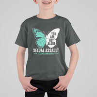 April Sexual Assault Awareness T Shirt For Kid Teal Ribbon Flower