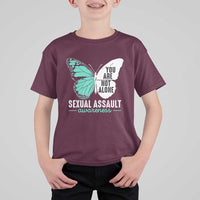 April Sexual Assault Awareness T Shirt For Kid Teal Ribbon Flower