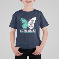 April Sexual Assault Awareness T Shirt For Kid Teal Ribbon Flower