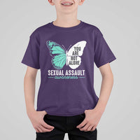 April Sexual Assault Awareness T Shirt For Kid Teal Ribbon Flower