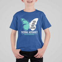 April Sexual Assault Awareness T Shirt For Kid Teal Ribbon Flower