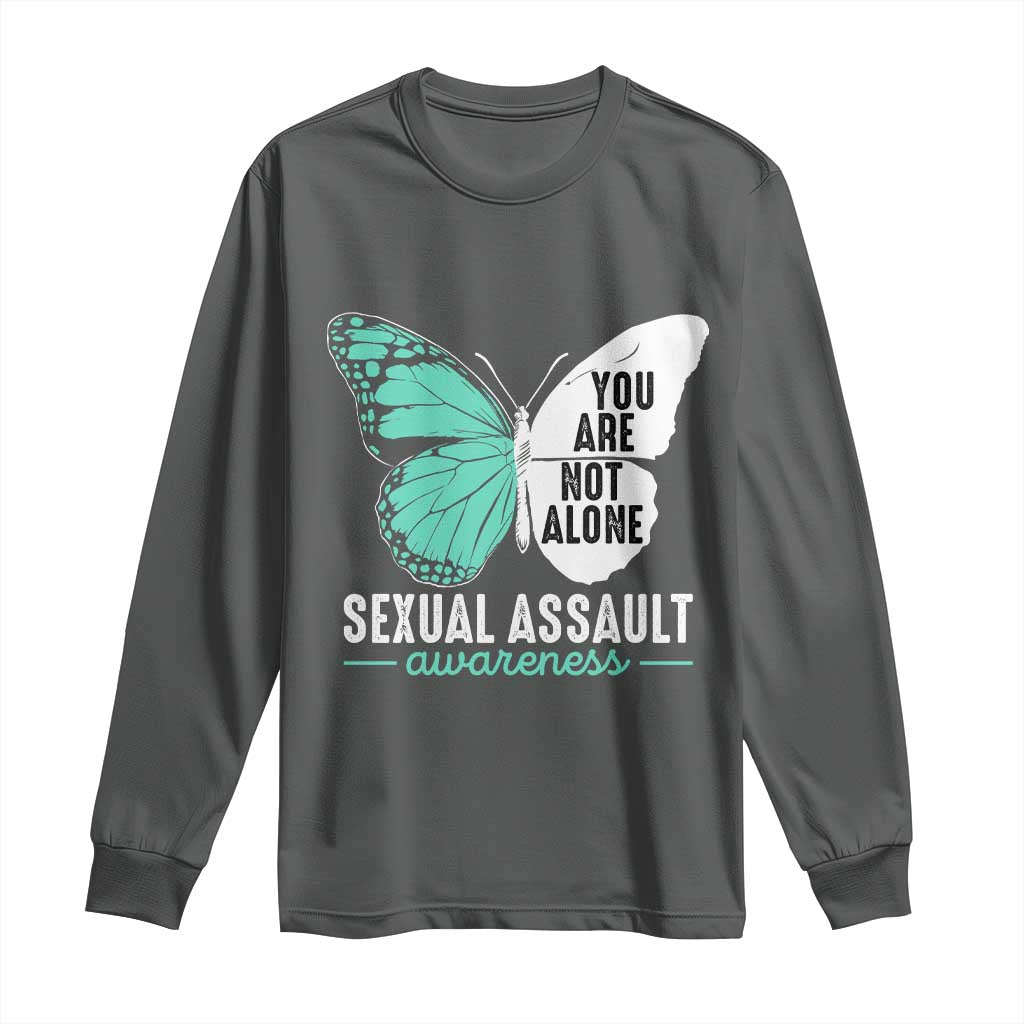 April Sexual Assault Awareness Long Sleeve Shirt Teal Ribbon Flower