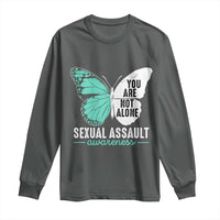April Sexual Assault Awareness Long Sleeve Shirt Teal Ribbon Flower