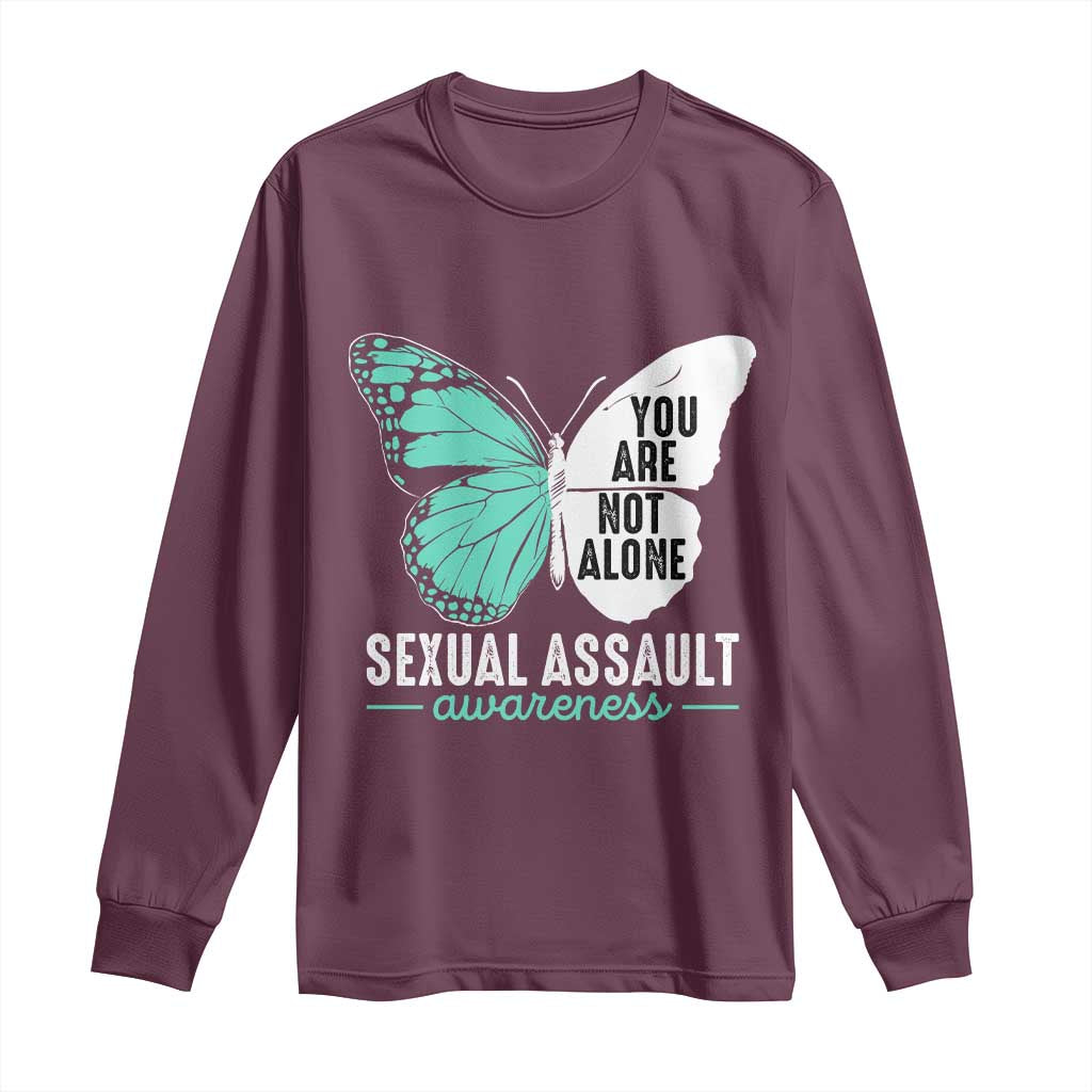 April Sexual Assault Awareness Long Sleeve Shirt Teal Ribbon Flower