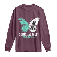 April Sexual Assault Awareness Long Sleeve Shirt Teal Ribbon Flower