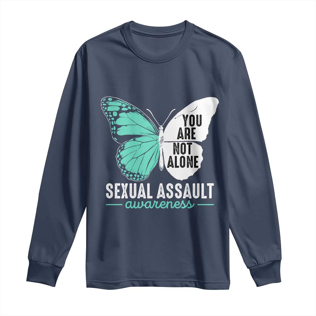 April Sexual Assault Awareness Long Sleeve Shirt Teal Ribbon Flower