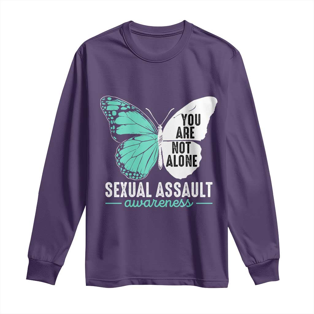 April Sexual Assault Awareness Long Sleeve Shirt Teal Ribbon Flower