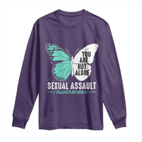 April Sexual Assault Awareness Long Sleeve Shirt Teal Ribbon Flower