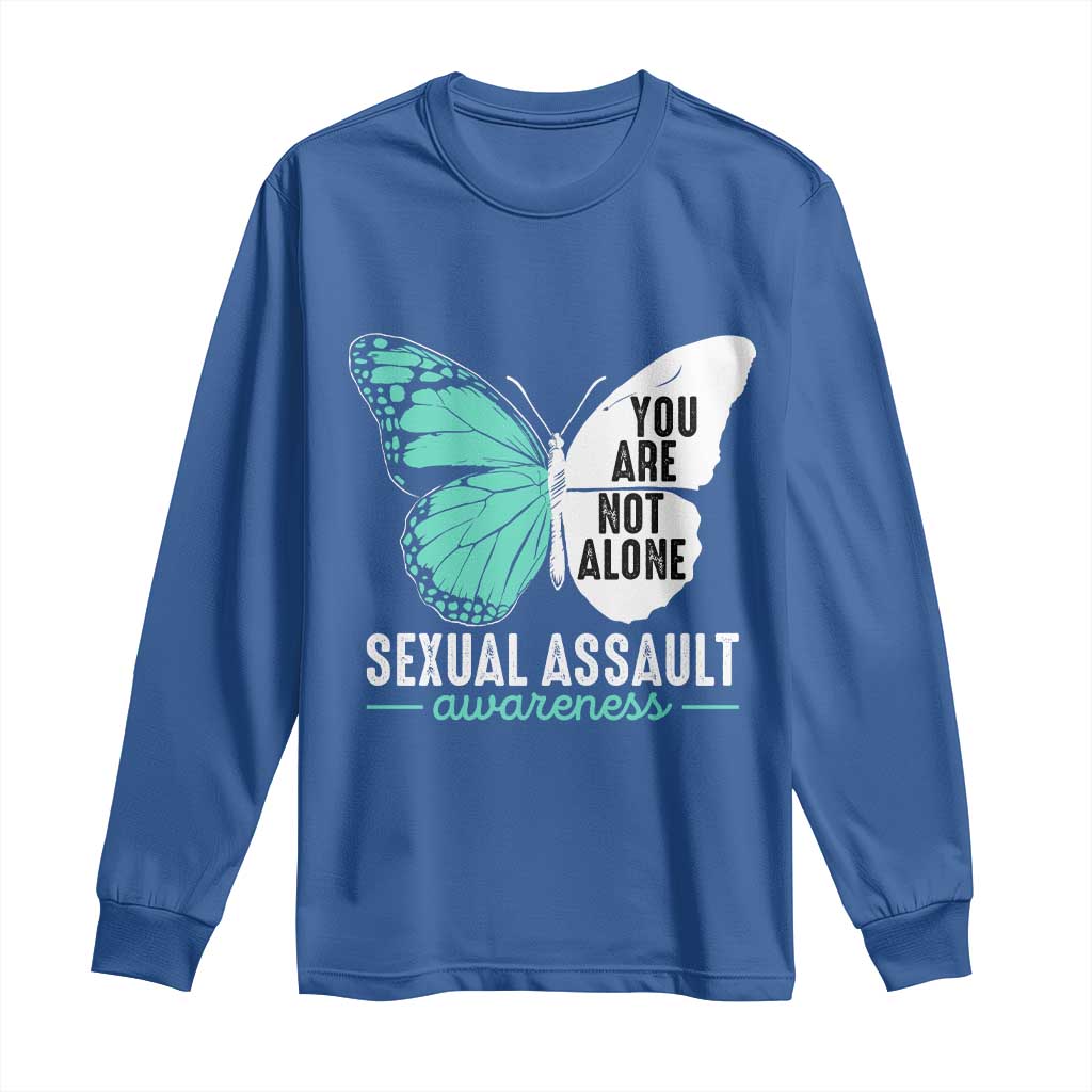 April Sexual Assault Awareness Long Sleeve Shirt Teal Ribbon Flower