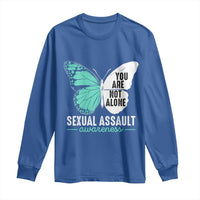 April Sexual Assault Awareness Long Sleeve Shirt Teal Ribbon Flower