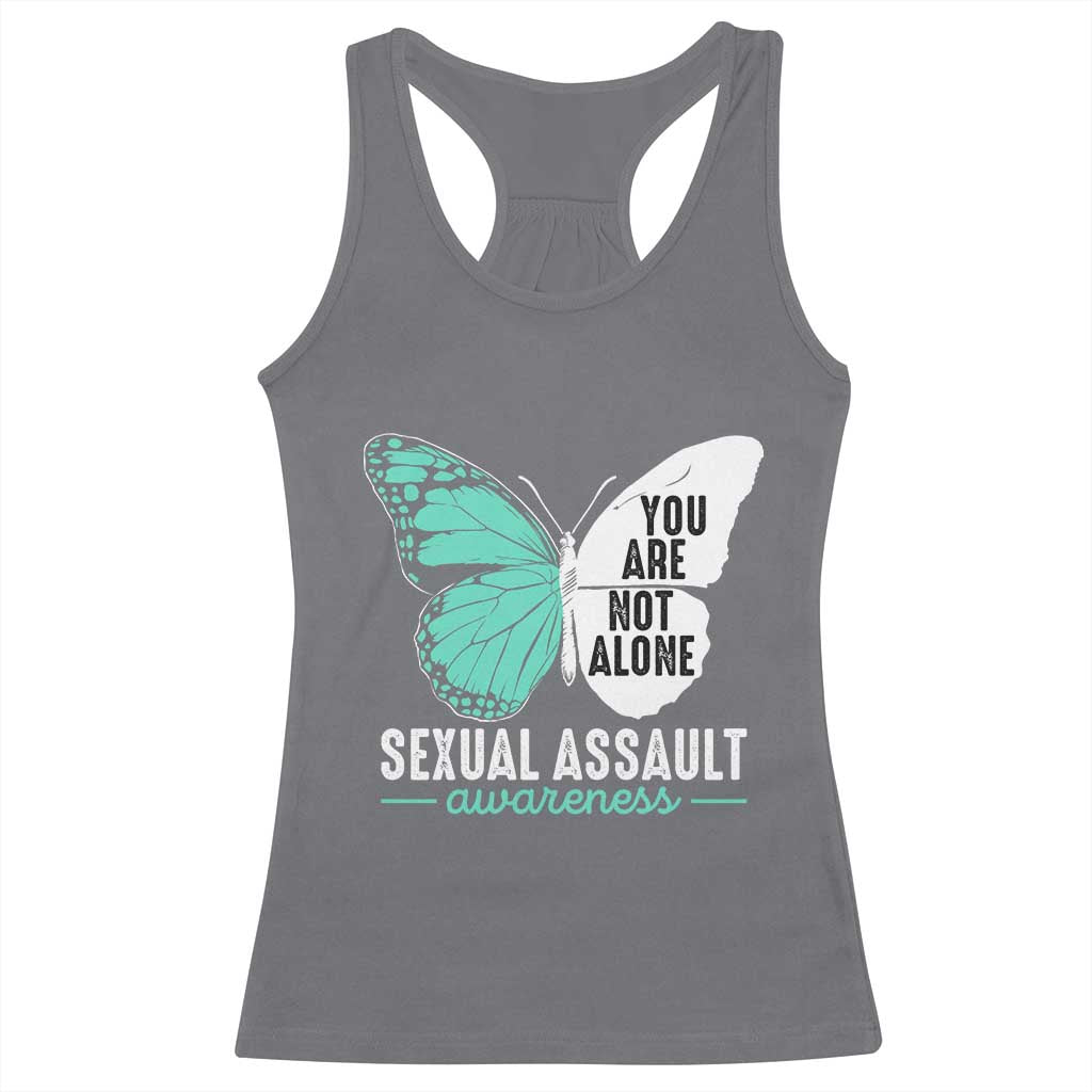 April Sexual Assault Awareness Racerback Tank Top Teal Ribbon Flower
